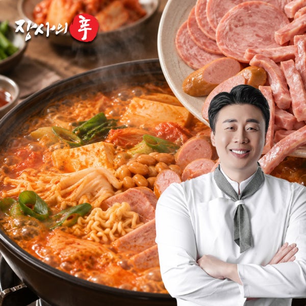 [장사의신 장신몰]캠핑 간편식 국물요리 밀키트 햄 듬뿍 부대찌개 전골 295g