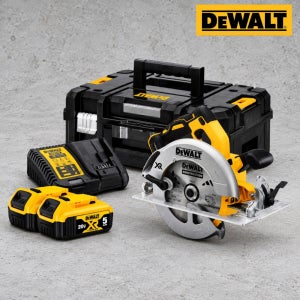 디월트 충전 원형톱 DCS570P2-KR 184mm 20V 5.0Ah 배터리 세트