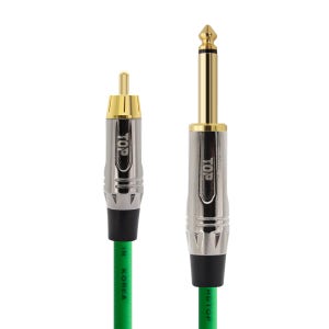 HDTOP 국산 RCA TO 5.5 모노 케이블 메탈 그린 1M HT-TP7119