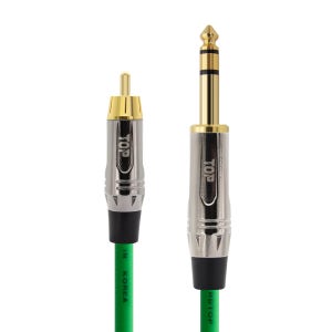 HDTOP 국산 RCA TO 5.5 스테레오 케이블 메탈 그린 1M HT-TP7134