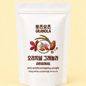 토츠오츠 오리지널 그래놀라 오트밀 통곡물 시리얼 대용량 500g, 1개 (고단백 수제)