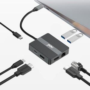 C타입멀티허브 7in1 USB포트 4K HDMI 기가랜 MST 노트북확장 RNX1790