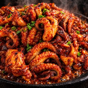 통큰손 쭈꾸미 양념 쭈꾸미 볶음 캠핑 밀키트 인천 계양 맛집 보통맛, 500g, 3개