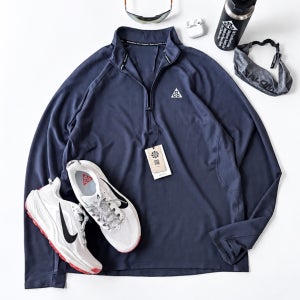 나이키(NIKE) 26FW ACG 1/4 ZIP 드라이핏 탑 (미드나잇네이비)