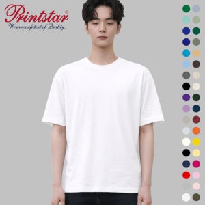 프린트스타 17수 무지 반팔티 기본 티셔츠 남녀공용 베이직 레이어드