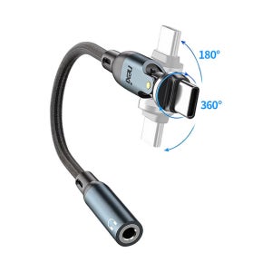 넥시몰 C타입 이어폰젠더 C to 3.5mm 3극 4극 오디오 회전 NX1793