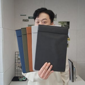 [한글 영문 로고 각인] A4 가죽 클립보드 자석 메뉴판 고급 PU 결재판 서류철