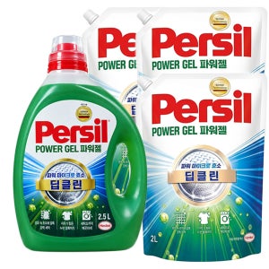 퍼실 딥클린 마이크로 효소 파워젤 용기2.5L 1개+ 리필2L 3개