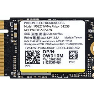 PHISON P0327 M.2 NVME 512GB 2230 SSD 미사용 벌크