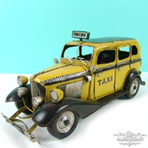 클래식 자동차 택시 모형 36cm 레트로 복고풍 빈티지 홈데코 매장 꾸미기 장식 소품