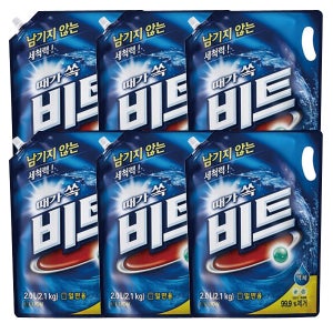 비트 액체세제 캡리필 2LX6개(일반세탁기용)