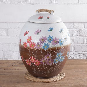 항아리 투톤 코스모스 쌀독 20kg 도자기 쌀항아리