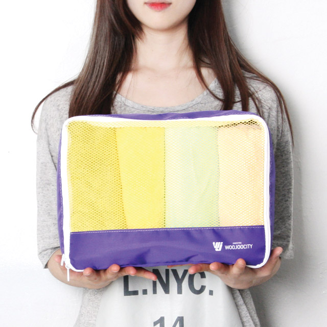 우주시티 정리팩 - 보라 파우치세트 여행 여행용 캐리어 슈즈팩 백인백 용품 소품 가방