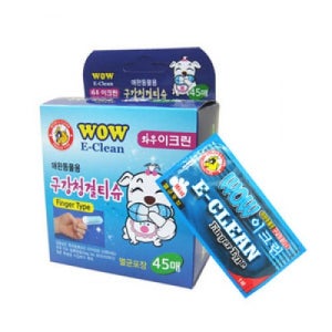 와우 이-크린 구강청결 티슈 45매(일회용 손가락 칫솔)