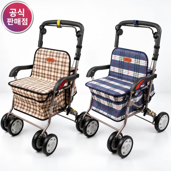 진산메디칼 다용도 노인보행기 어르신 보행보조기 성인 어른 할머니 유모차 F-218