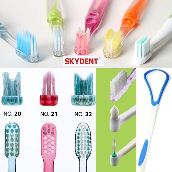 스카이덴트 칫솔 치솔 교정용 미세모 임플란트 치과 어린이 아동 유아 휴대용 SKYDENT