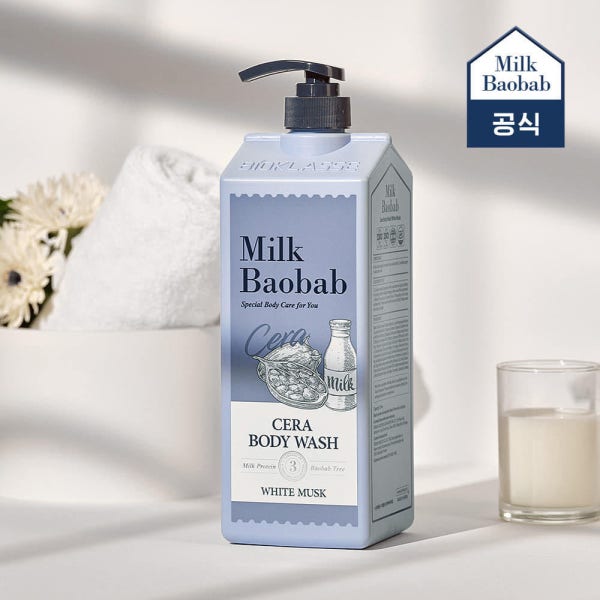밀크바오밥 세라 바디워시 화이트머스크 1.2L 향좋은 약산성 대용량 바디클렌저