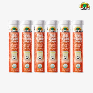 썬라이프 물에타먹는 독일 발포비타민 멀티비타민+미네랄 오렌지&자몽 맛 20정, 6개