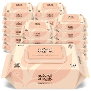 네츄럴오가닉 오리지널 엠보싱 스마트 캡형 아기물티슈 100매, 20개