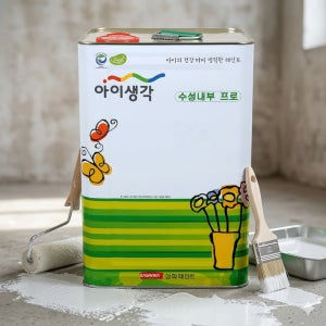 삼화페인트 친환경 수성페인트 아이생각 수성내부프로 18L 무광 백색 벽면 벽지 실내 벽