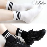 삼선 줄무늬 양말, 스트라이프 골지 여자여성패션 톰 삭스(socks)