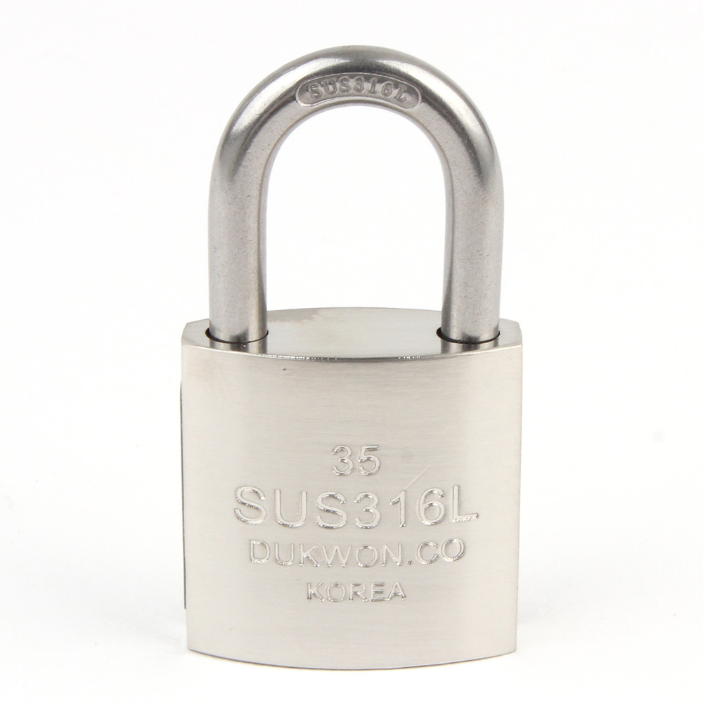 덕원 35스텐(일반키) SUS316 스테인레스 녹방지 창고 부식방지 자물쇠 키