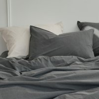 pigment cotton bedding - charcoal