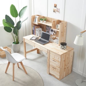 동서가구 삼나무 원목 편수책상세트 (3단서랍 포함) DF912077