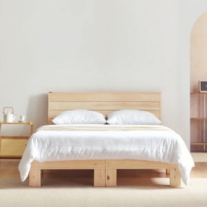 동서가구 케어 편백나무 통원목 기본헤드 Q 침대 프레임 DF903114