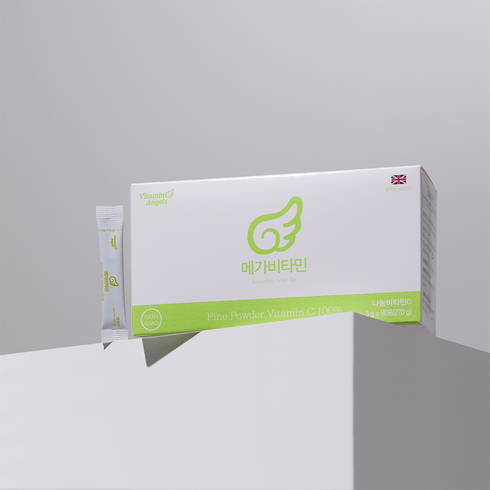 메가<b>비타민C</b> 3000mg (<b>비타민엔젤스</b> 고용량 <b>비타민C</b> 3gX90포 3개월분)
