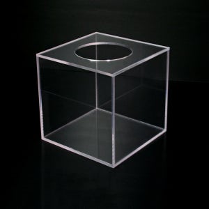 아크릴 응모함 투명박스 식권함 이벤트함 추첨함 25x25x25cm 두께3mm