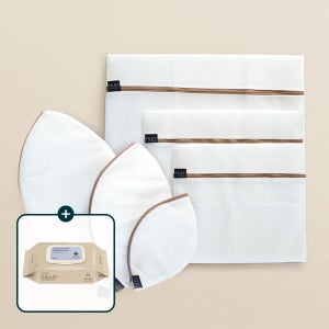 [소독티슈 GIFT] 마더케이 유아 신생아 이불 빨래망 무형광 세탁망 6종 패키지 (원형3종+사각3종)