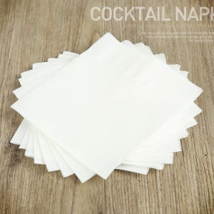 칵테일냅킨 무형광백색지 무표백갈색지8000매 화이트, 400매, 20팩