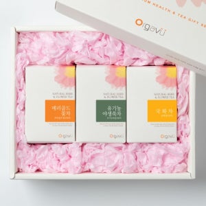 오가뷰 어머니를 위한 건강관리 3종 꽃차선물세트 메리골드꽃차 국화꽃차 유기농 야생쑥차