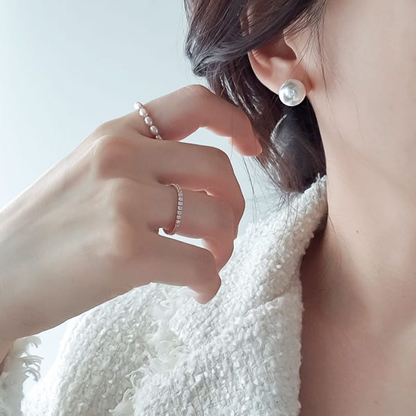 14K 스와로브스키 진주 귀걸이 혼주 한복귀걸이 귀찌 웨딩10mm은침