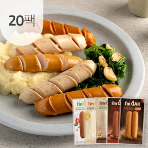 아임닭 독일식 프랑크 닭가슴살 소시지 120g 5종 20팩