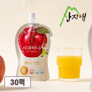 산지애 사과하나 사과원액주스 120ml 30팩 / 사과즙, NFC 생과일 착즙주스
