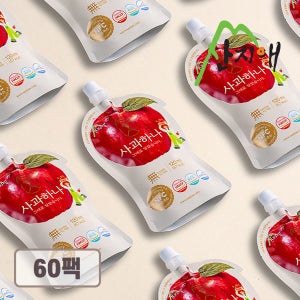 산지애 사과하나 사과원액주스 120ml 60팩 / 사과즙, NFC 생과일 착즙주스