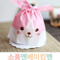 핑크 토끼 보자기 봉투 (16_26cm) 4매