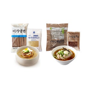 [1+1] 동치미물냉면 5인분 + 생메밀소바 5인분 세트 외 2종 선택조합 (총 10인분)