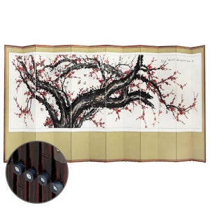 (친필)벽당 매화연결 12폭병풍(210센티)+특허고정장치