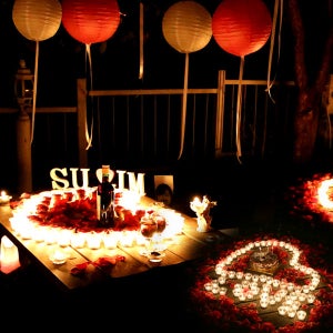 너의뒤에서 이벤트세트,특별한결혼프로포즈 깜짝이벤트소품 100일연인고백 생일풍선장식 홈파티용품 남자여자친구 신혼집기념 감동