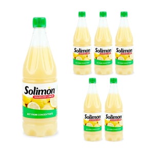 솔리몬 스퀴즈드 레몬즙 NFC 비농축 착즙 스페인 레몬주스 1L, 6개