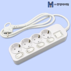 국산 안전 멀티탭 멀티콘센트 멀티코드 개별 절전 과부하차단 4구 1.5M