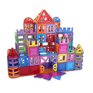 슈퍼제이맥 124pcs 자석 블럭 유아 교구 어린이 장난감 맥포머스 호환