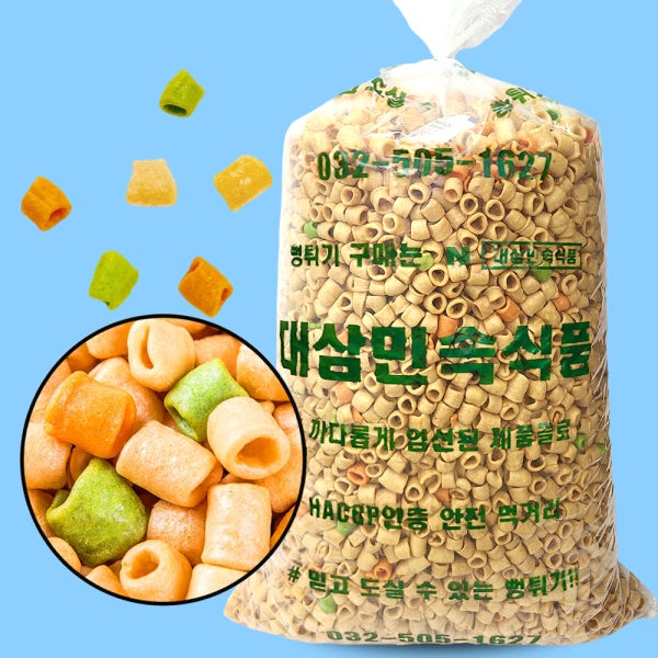 마카로니뻥튀기 대롱과자 뻥튀기 대용량 옛날 술집기본안주 아기 간식 1.5kg