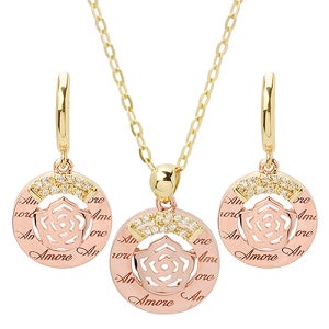 18K 로즈엘 세트 (목걸이,귀걸이)