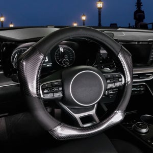 미켈라토 자동차 원형 카본 가죽 샤무드 핸들커버 제네시스 쉐보레 르노삼성 기아 현대 쌍용