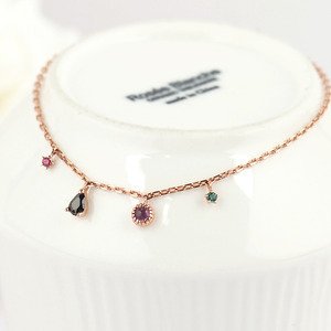 14k/18k 자수정 컬러드롭 참 팔찌