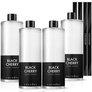 [2+2] 코코도르 2L 대용량구성 디퓨저 리필액 500ml 4개+리드스틱20P 실내방향제 인테리어 블랙체리